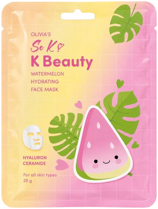 OLIVIA'S So K! 保湿面膜 西瓜|Olivia's So K! Kosteuttava Kasvonaamio Vesimeloni