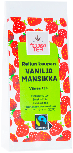 Forsman tea Mansikka-Vanilja vihreä maustettu tee Reilu kauppa 60 g|Forsman 茶 草莓香草绿茶 公平贸易 60 g