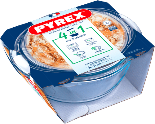 Pyrex 玻璃锅2.3升带盖 0,7 l