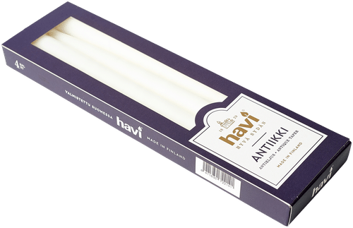 Havi 4支/28厘米白色长效蜡烛8小时