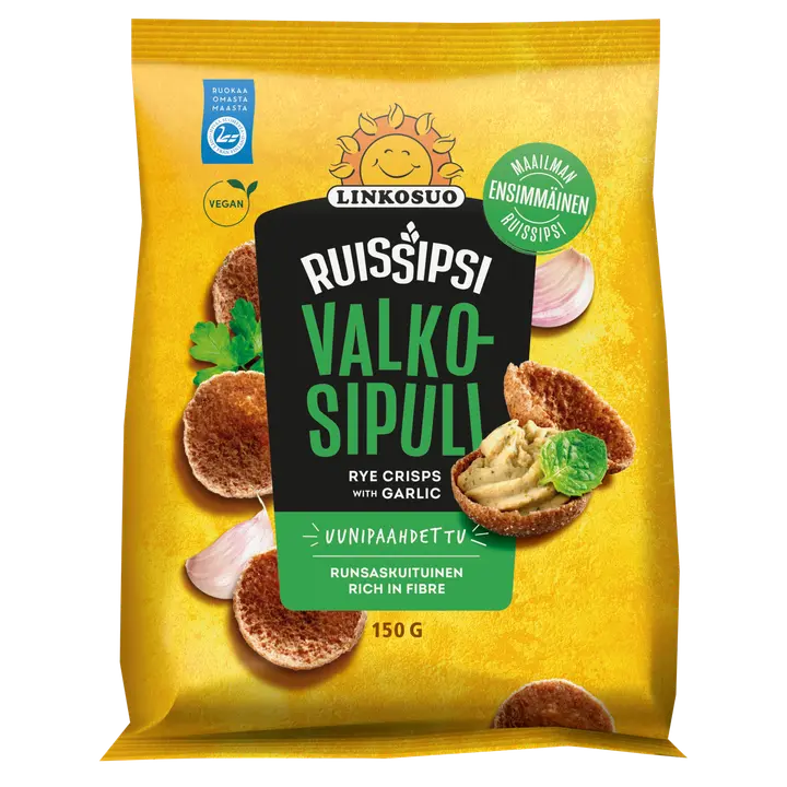 Linkosuo Ruissipsi valkosipuli 150g-Linkosuo 黑麦片大蒜 150g