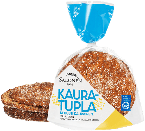 Leipomo Salonen Kauratupla 2/210 g kauraleipä, halkaistu|Perheleipuri Salonen 萨洛宁面包房 燕麦双倍 2/210克 燕麦面包,切半