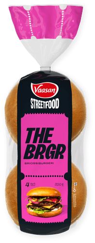 Vaasan Street Food THE BRGR Gourmet burgerisämpylä 320 g 4 kpl|Vaasan Street Food THE BRGR 美食汉堡面包 320克 4 kpl