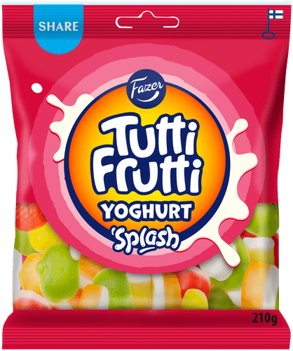 Fazer 热带水果酸奶味糖果袋 210g|Fazer Tutti Frutti Yoghurt Splash karkkipussi 210g