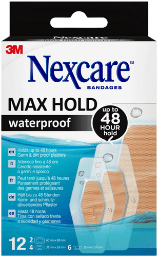 Nexcare Max Hold防水创可贴,混合装 12 kpl