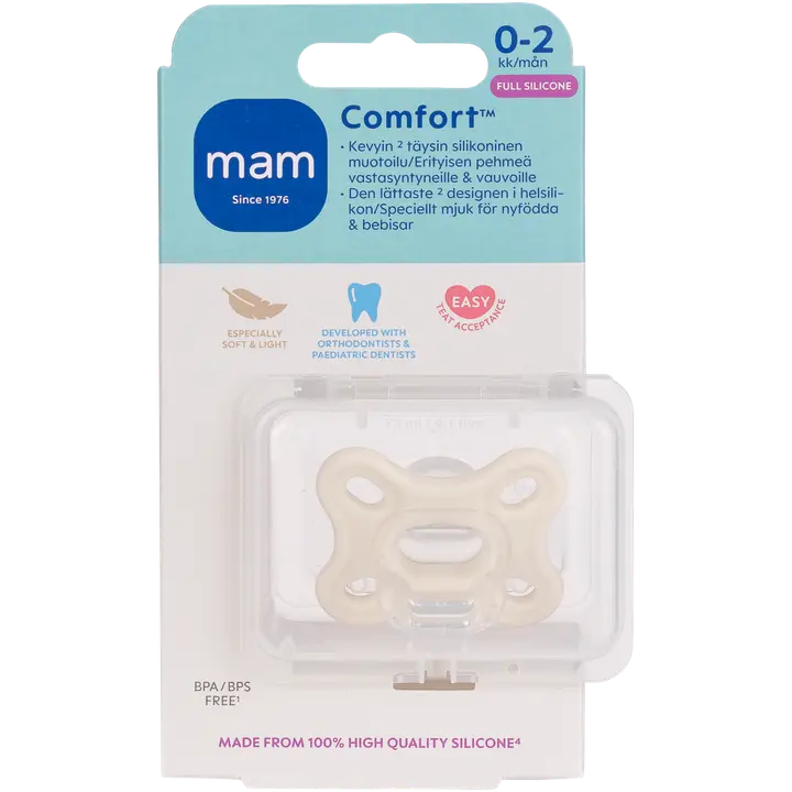 MAM Comfort 0-2kk silikonitutti|None MAM Comfort 0-2 个月硅胶奶嘴