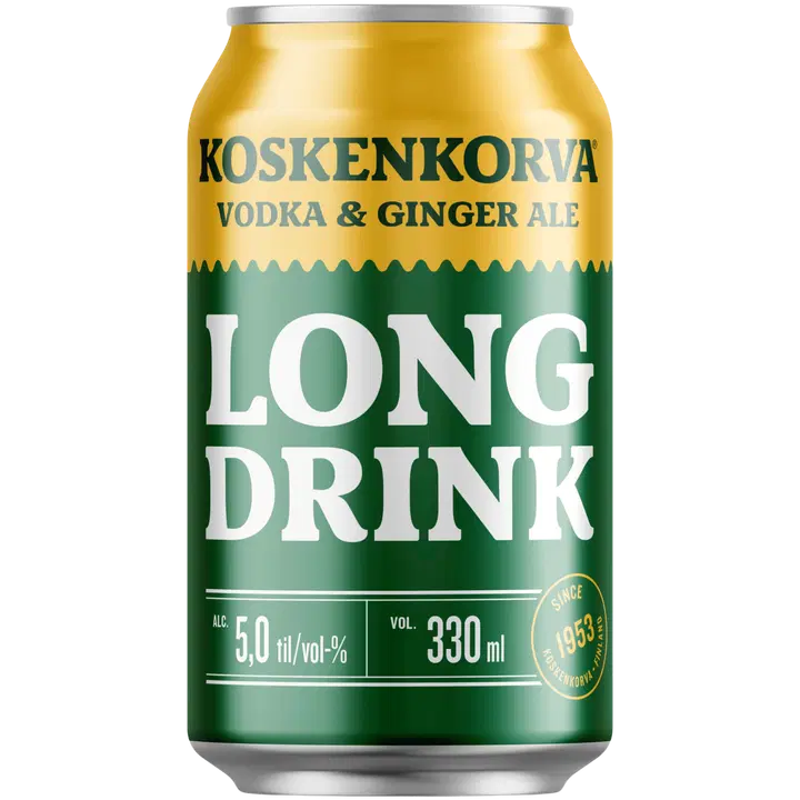 Koskenkorva Long Drink Vodka Ginger Ale 5% 33cl CAN|Koskenkorva 长饮伏特加姜汁汽水 5% 33cl 罐装