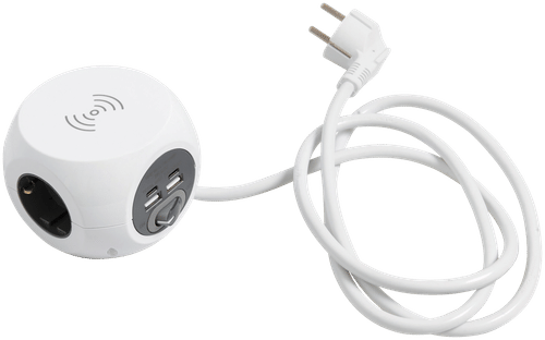 Airam Cube 3位开关插座 4USB 3m 2 X USB-A 2 X USB-C 无线充电