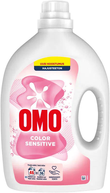 Omo 敏感肌无香型液体洗衣液 1.84升 46次洗涤|Omo Color Sensitive Nestemäinen pyykinpesuaine Hajusteeton 1.84 L 46 pesua