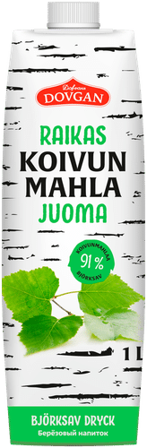 Dovgan Koivunmahlajuoma 91% Mintunmakuinen 1 l|Dovgan 桦木汁饮料 91% 薄荷味 1 l