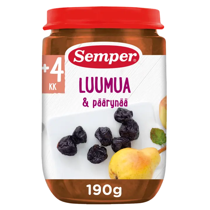 Semper Luumu päärynä & omena 4kk lasten hedelmäsose 190g|Semper 梅子梨苹果4个月儿童果泥 190g