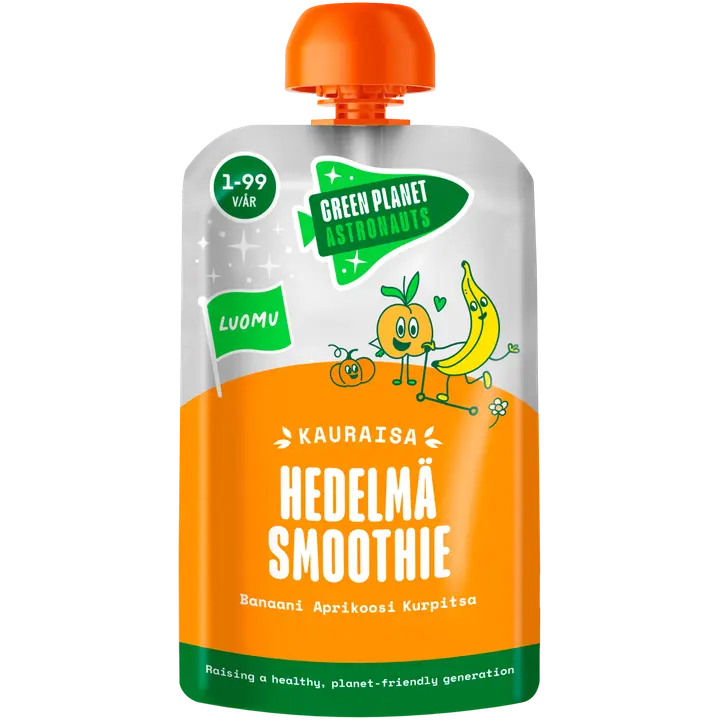 Green Planet Astronauts Luomu Kauraisa Hedelmäsmoothie, 12kk+ 120g|Green Planet Astronauts 有机燕麦水果冰沙,12 个月以上 120g