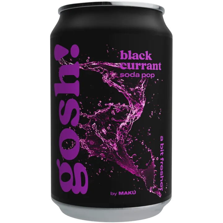 Gosh! Blackcurrant Soda Pop virvoitusjuoma 0,33l tlk|GOSH !黑醋栗汽水软饮料 0.33l tlk