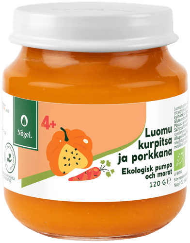 Nôgel 有机南瓜和胡萝卜 120 g|Nôgel luomu kurpitsa ja porkkana, 120 g