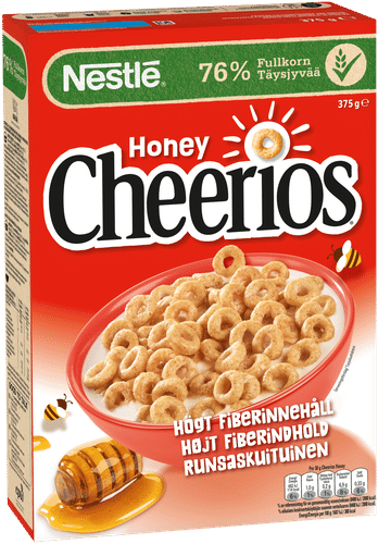 Nestlé Cheerios 375g Honey rapeita täysjyvämuroja ja hunajaa|Cheerios 雀巢Cheerios 375克蜂蜜脆全麦麦片