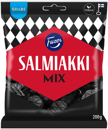 Fazer 咸甘草糖混合糖果袋 200g|Fazer Salmiakki Mix salmiakki karkkipussi 200g