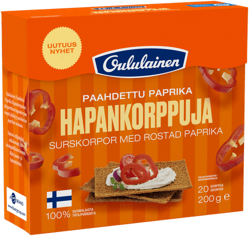 Oululainen 烤红椒酸脆饼 200 g|Oululainen Paahdettu paprika Hapankorppu 200 g