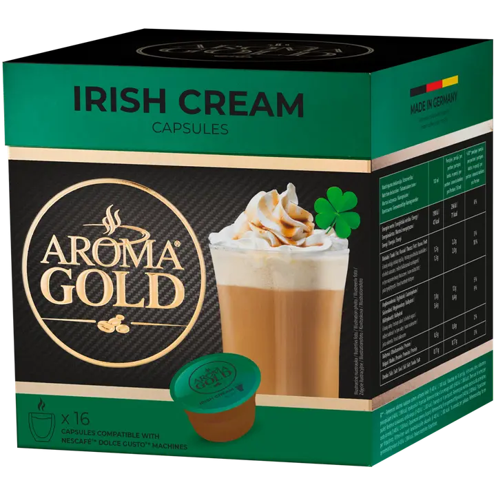 AROMA GOLD Irish Cream pikakahvikapselit 16 kpl, 256 g|Aroma Gold 爱尔兰奶油速溶咖啡胶囊16粒, 256 g