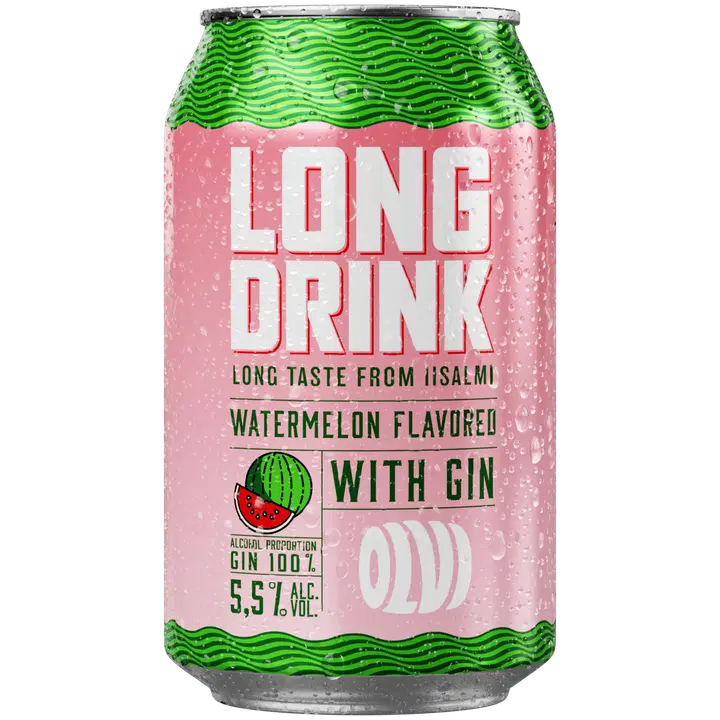 OLVI Long drink Watermelon with gin 5,5 % 0,33 l tlk|OLVI Long drink 西瓜杜松子饮品 5.5% 0.33 l tlk