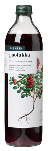 Kaskein Luomupuolukkatäsymehu 0,5l lisäaineeton|Kaskein Marja Kaskein 有机越橘汁 0.5l 无添加剂