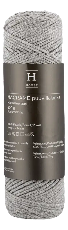 House Macrame线 212147 200克 浅灰 122201|House lanka Macrame 212147 200 g Light Grey 122201