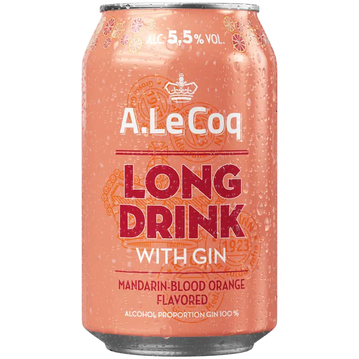 A. Le Coq GIN Mandarin-Blood orange Long Drink 5,5 % 0,33 l tlk|A. Le Coq 金橘-血橙长饮 5.5% 0.33 l tlk