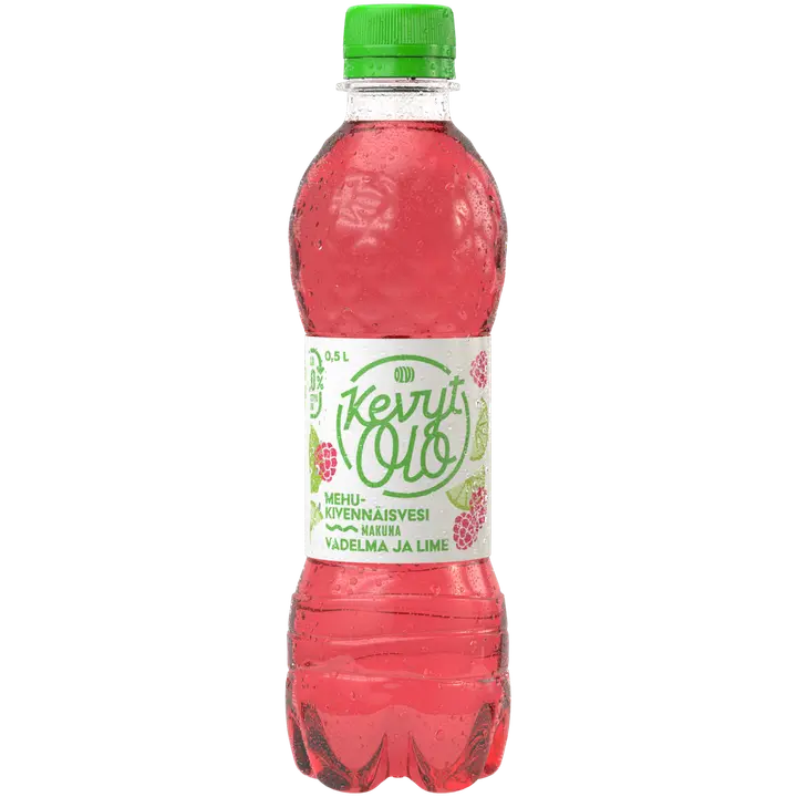 KevytOlo Vadelma-Lime mehukivennäisvesi 0,5 l kmp|KevytOlo 覆盆子酸橙汁矿泉水 0.5 l kmp