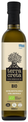 Terra Creta 500毫升Estate有机特级初榨橄榄油|Terra Creta 500ml Estate Luomu Extra neitsyt oliiviöljy
