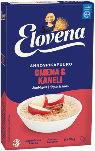 Elovena 210g omena & kaneli annospikapuuro|Elovena 210克苹果肉桂即食粥