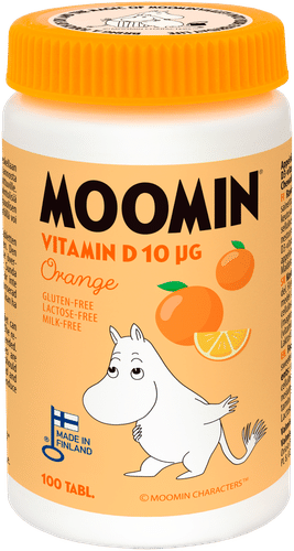 Moomin D维生素10微克 橙味咀嚼片 100片 膳食补充剂