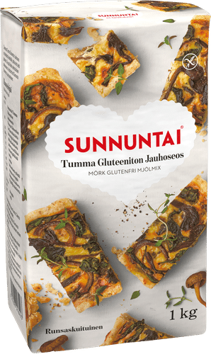 Sunnuntai 1kg tumma gluteeniton jauhoseos|Sunnuntai 1公斤深色无麸质面粉混合物