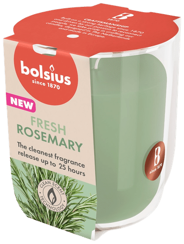 Bolsius True Scents - 玻璃罐香薰蜡烛 - 迷迭香 – 绿色 – 小号|Bolsius True Scents - tuoksukynttilä lasipurkissa - Rosemary – vihreä – pieni