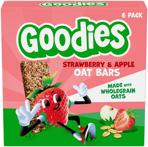 Goodies 燕麦棒 草莓苹果味 全麦燕麦棒 6包装 138g (6x23g)|Goodies Oat Bars Strawberry & Apple täysjyväkaurapatukka 6 pack 138g (6x23g)