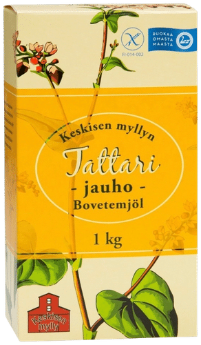 Keskisen Myllyn Kotimainen täysjyvä tattarijauho 1kg|Keskisen Mylly 国产全麦荞麦粉 1kg