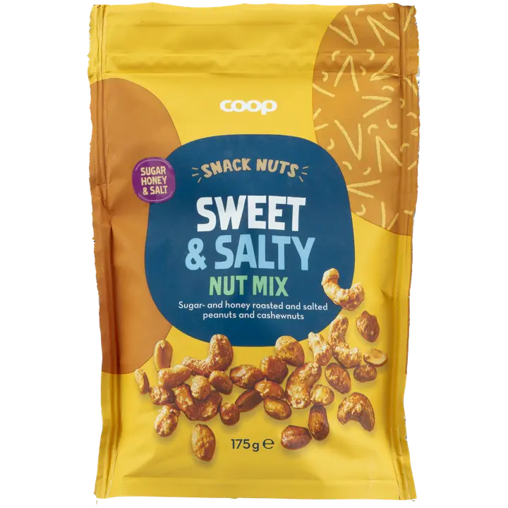 Coop Nut Mix sugar/honey & salt pähkinäsekoitus 175 g-Coop 坚果混合糖/蜂蜜和盐坚果混合 175 g