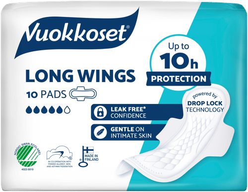 Vuokkoset Long Wings加长超薄卫生巾 10件