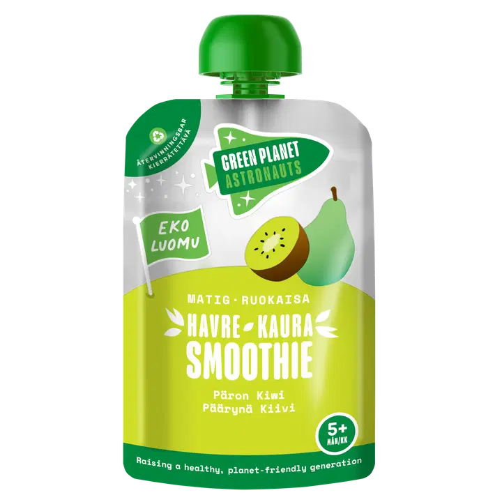 Green Planet Astronauts LUOMU kaurasmoothie kiivi-päärynä 100g 5kk+|Green Planet Astronauts 有机燕麦冰沙奇异果梨 100 克 5 个月+