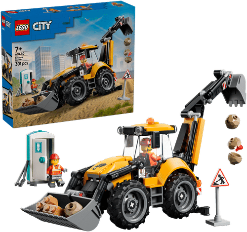 LEGO City Great Vehicles 乐高城市大型车辆 60480 黄色挖掘装载机