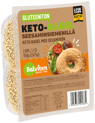 Balviten 无麸质生酮贝果 2个装 75g|Balviten Gluteeniton Keto-bagel 2 x 75g