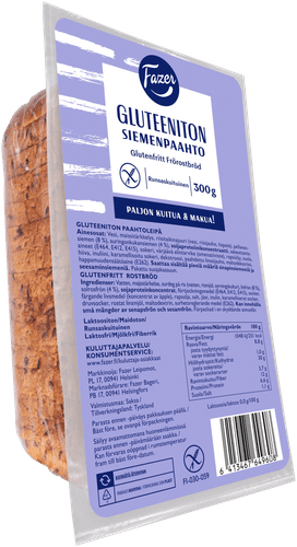 Fazer Gluteeniton Siemenpaahto 300g|Fazer 无麸质籽粒烤面包 300g