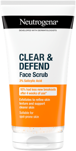 Neutrogena Clear&Defend 露得清Clear & Defend 2%水杨酸磨砂洁面膏 150 ml