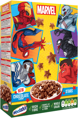 Weetabix Marvel Suklaanmakuiset vehnämurot 375g|Weetabix Marvel巧克力味小麦麦片 375g