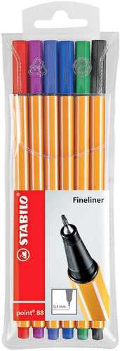 STABILO 记号笔 Point 88 Fineliner 6色