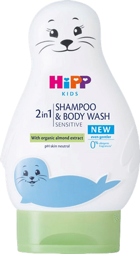 HiPP 婴儿护理二合一洗发沐浴露(敏感肌)200毫升“海豹”|Hipp Baby Care 2in1 Shampoo & Body Wash Sensitive 200 ml "Hylje"