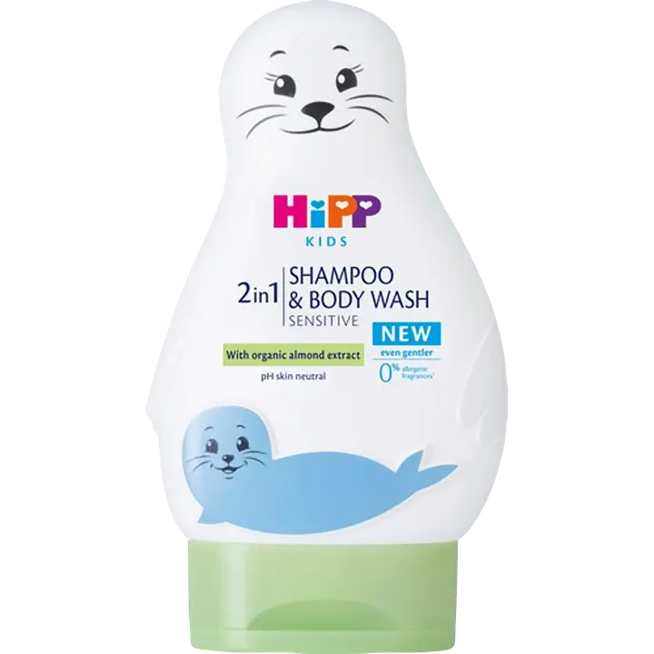Hipp Baby Care 2in1 Shampoo & Body Wash Sensitive 200 ml "Hylje"|HiPP 婴儿护理 2 合 1 敏感洗发水和沐浴露 200 毫升“密封”
