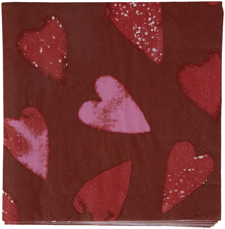Pentik 家园之心酒红色餐巾 25x25cm 20 kpl|Pentik Kotisydän lautasliina viininpunainen 25x25 cm 20 kpl