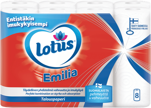 Lotus Emilia厨房纸白色8卷