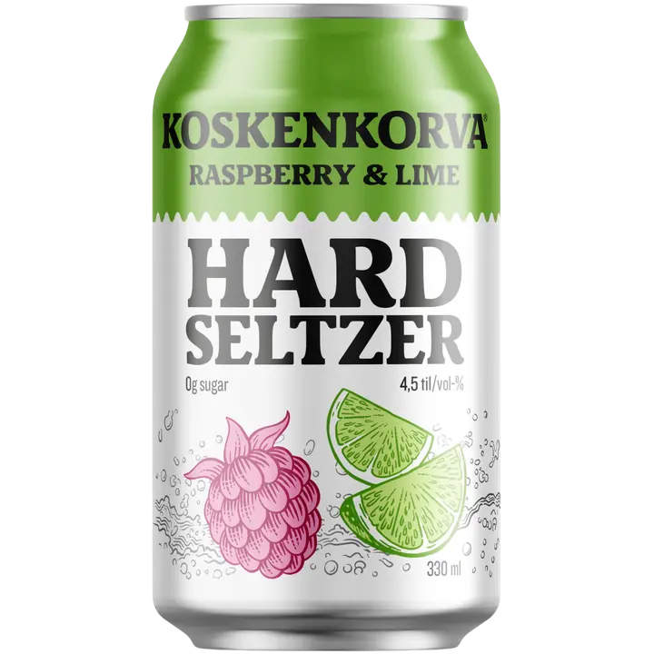Koskenkorva Hard Seltzer Raspberry-Lime 4,5% 33cl CAN|Koskenkorva 硬苏打水覆盆子青柠 4.5% 33cl 罐装