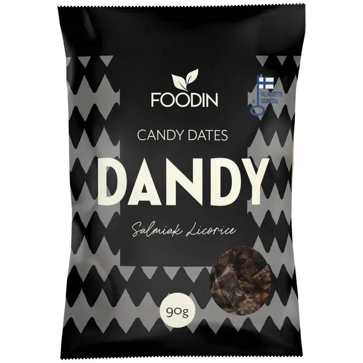 Foodin Dandy Candy dates Salmiak Liquorice 90g-Foodin Dandy Candy 椰枣 Salmiak 甘草 90g