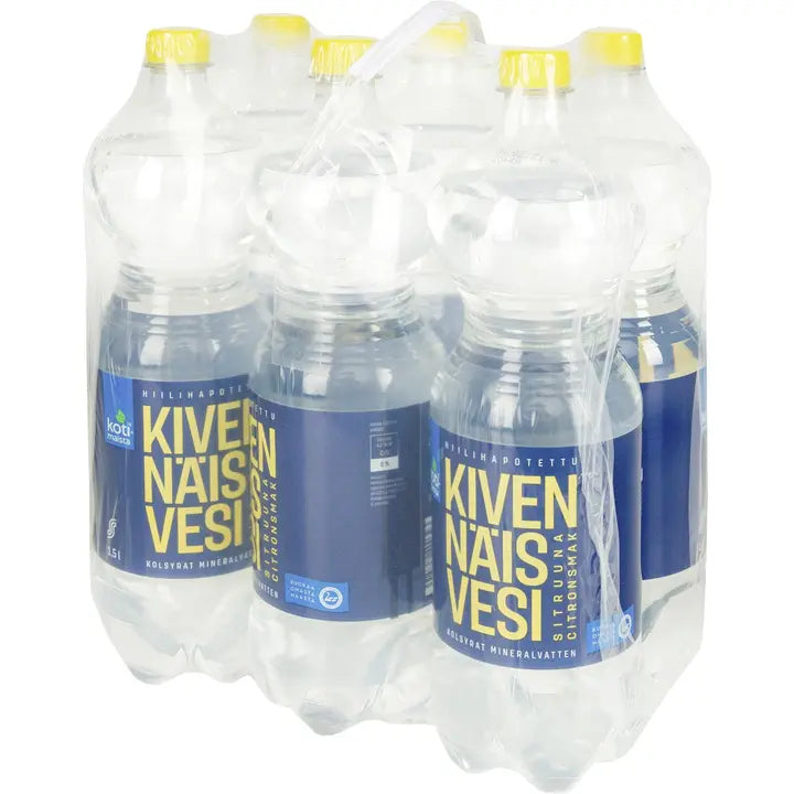 6 x Kotimaista Kivennäisvesi sitruuna kevyesti hiilihapotettu 1,5l|Kotimaista 6 x 国产柠檬矿泉水,轻度碳酸化 1,5l